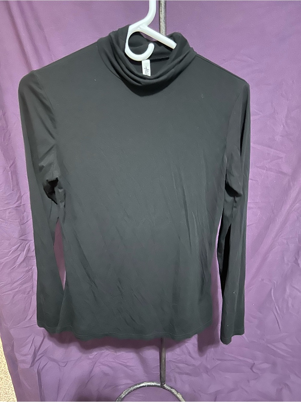 Classic Black Turtleneck Long Sleeve Top